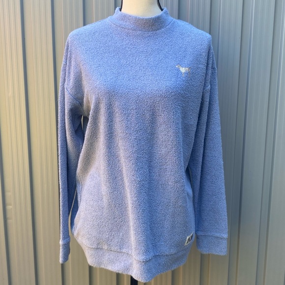 Victoria’s Secret Blue PINK Mock Neck Sweater Pullover - Picture 1 of 5